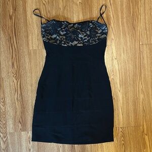 Deb Black Strapless Lace Dress